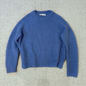 Zara Alpaca Blend Blue Sweater Size S